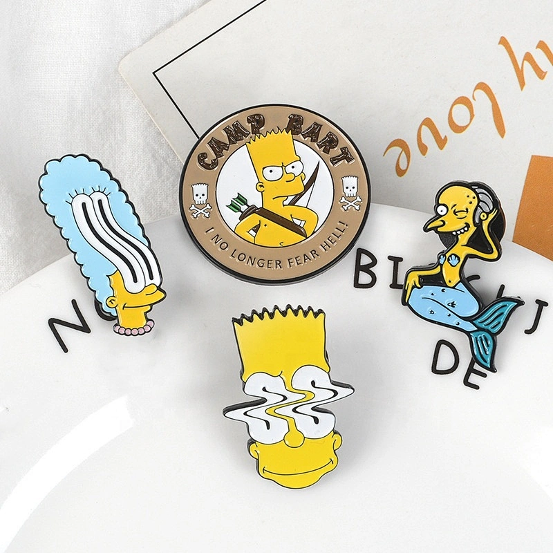 High quality MOQ 10pcs wholesale cartoon mermaid simpson hat pins