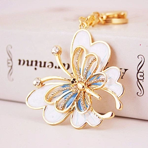 Girlfriends gifts hang bag diamond keyring colorful butterfly keychain