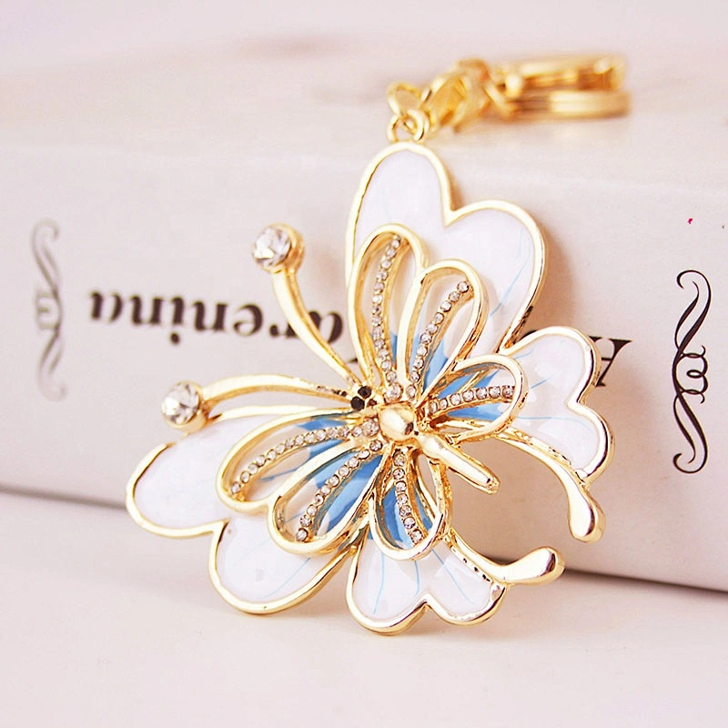 Girlfriends gifts hang bag diamond keyring colorful butterfly keychain