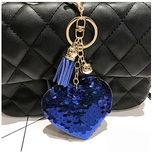 Colorful Reflective Sequin Love Keychain Heart Tassel Keychain Pendant