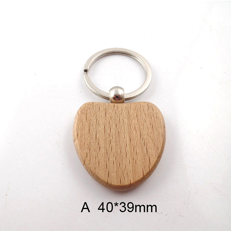 11 Different Shapes Wooden Keychain Custom Logo Keychain Wood