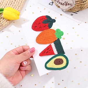 Korean Wool Knitting Hair Accessories for Kids Fruit Hair Clips