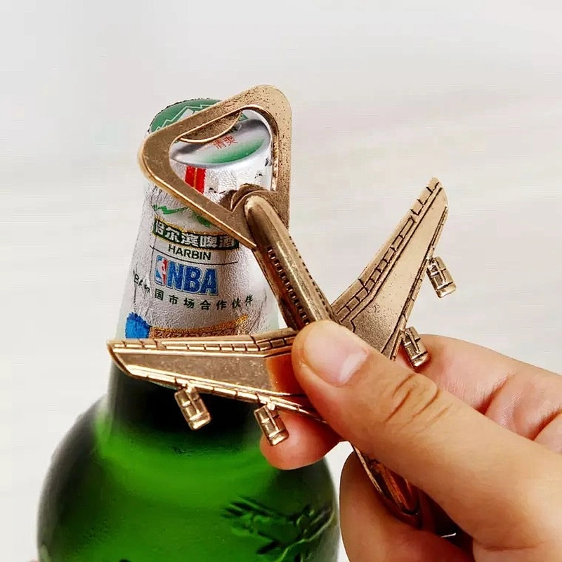 Antique gold helicopter aircraft alloy bottle opener