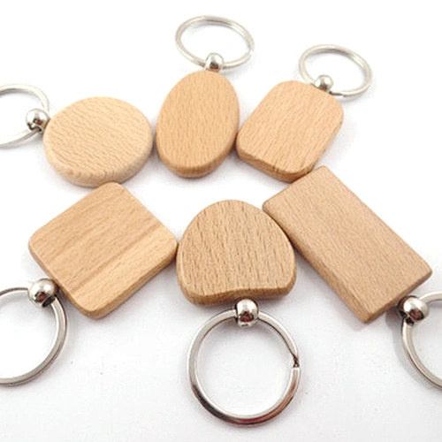 11 Different Shapes Wooden Keychain Custom Logo Keychain Wood