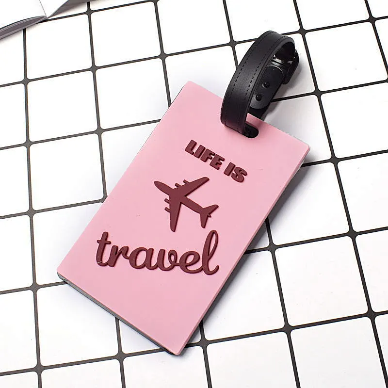 Fashion Aircraft Silicone Luggage Tag Anti-lost Soft PVC Travel Luggage Tags