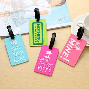 Embossed Letter Silicone Luggage Tags Fashion Soft PVC Luggage Tag