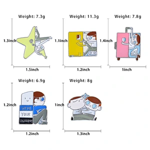 Fashion Boy Series Cartoon Pin Brooch Custom Metal Pins Badge