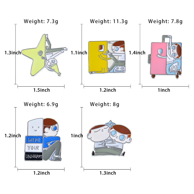 Fashion Boy Series Cartoon Pin Brooch Custom Metal Pins Badge