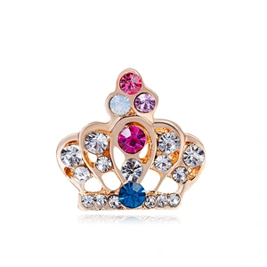 Small Crown Collar Pin Crystal Brooch Pins Scarf Buckle