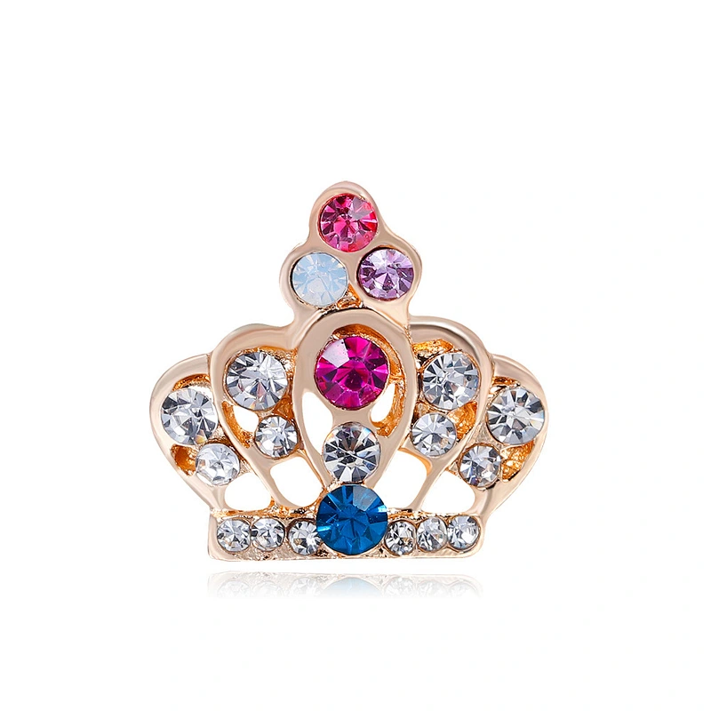 Small Crown Collar Pin Crystal Brooch Pins Scarf Buckle
