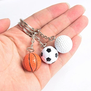 PU keychain football basketball golfball keychains