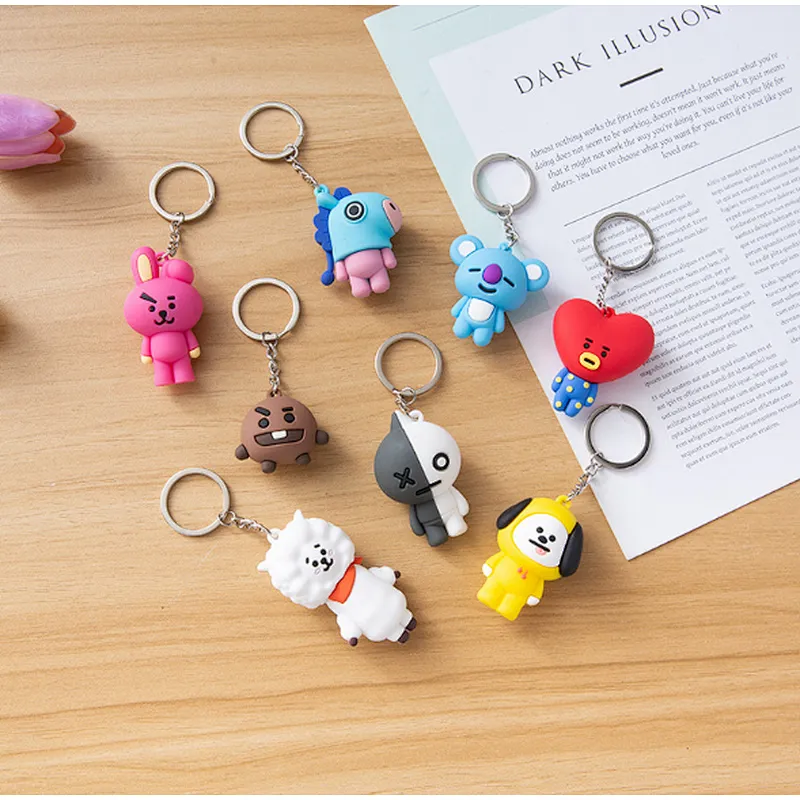 BTS KPOP 3D rubber soft pvc keychain