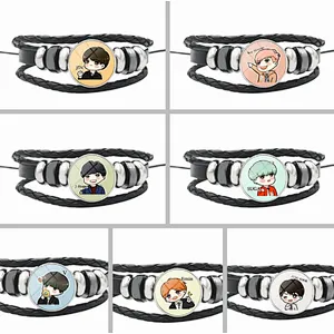 Factory custom BTS BT21 kpop knit beading Bracelet