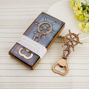 Antique bronze alloy rudder anchor shape bottle opener for wedding gifts