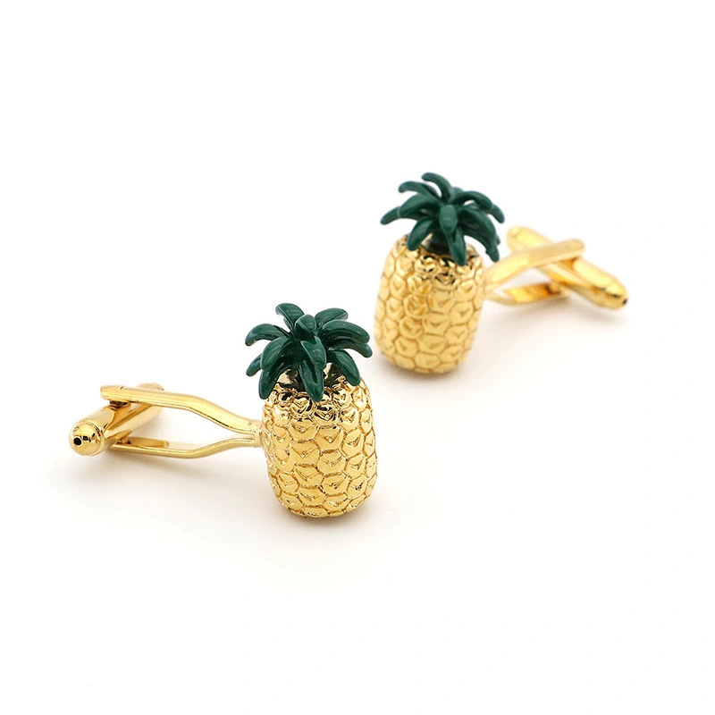 Fruit Series High Quality Gold Pineapple Cufflinks Men and Women Cufflinks Manufacturer