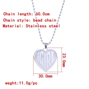 Heart Shape iGirl Stainless Steel Necklace Pendant with Chain