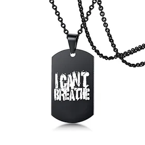 George Floyd Fight for Fairness Black Lives Matter I Can't Breathe Protest Men Custom Necklace