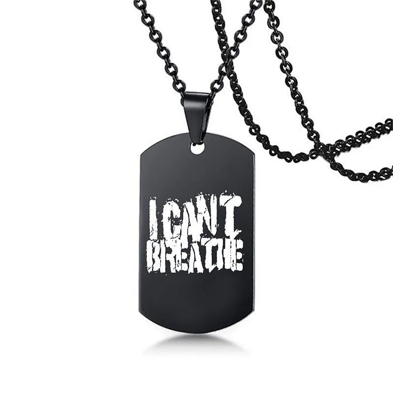 George Floyd Fight for Fairness Black Lives Matter I Can't Breathe Protest Men Custom Necklace