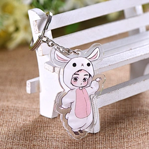 Wholesale Cartoon Cute Doll Clear Acrylic Keychain Pendant Custom