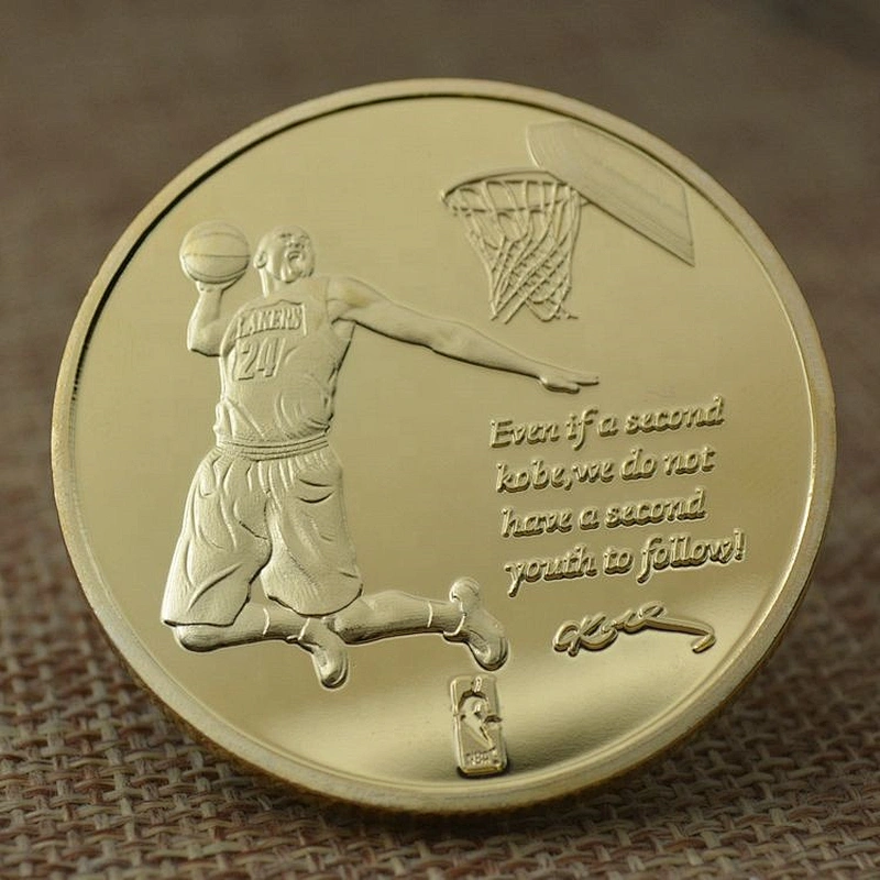 3D embossed souvenir coin of Kobe basketball career memorial