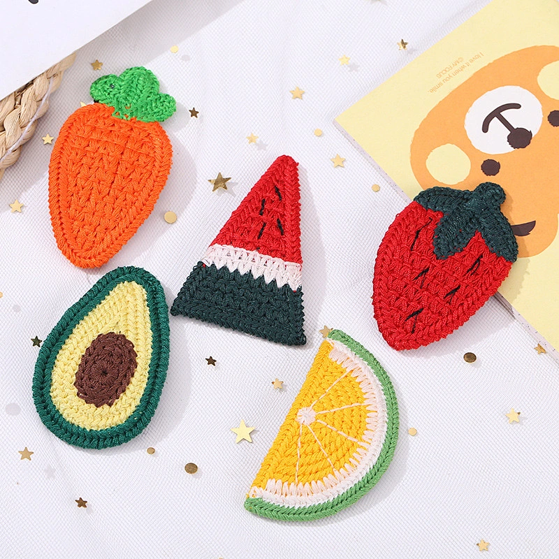 Korean Wool Knitting Hair Accessories for Kids Fruit Hair Clips