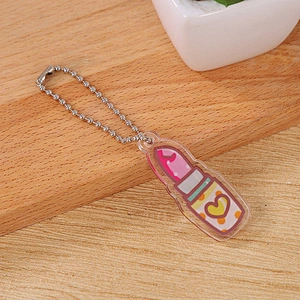 Cute Bead Chain Egg Lipstick Cake Clear Acrylic keychain China