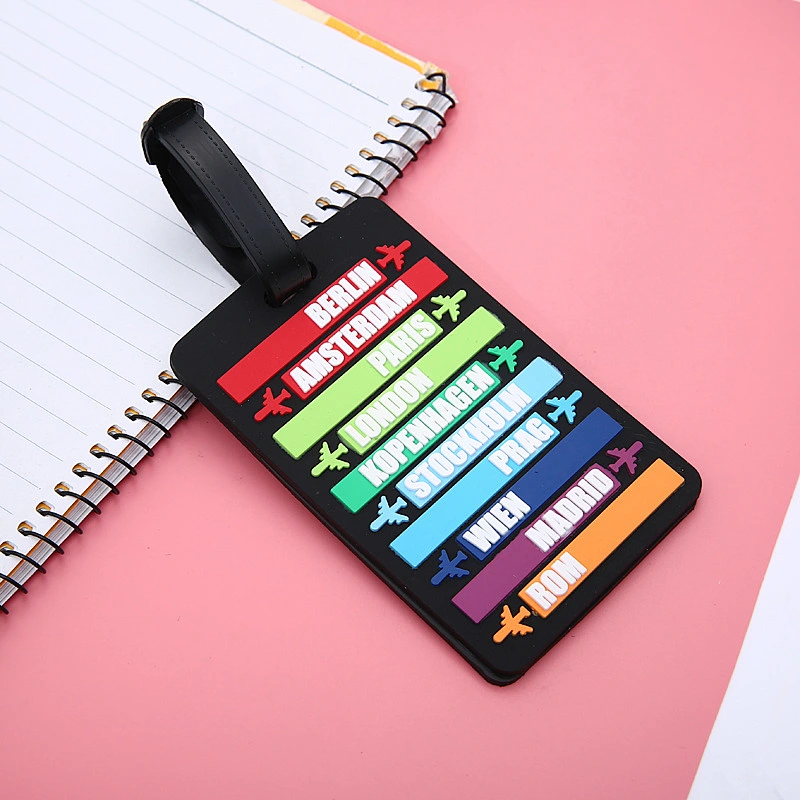 Colorful Soft PVC Luggage Tag Wear-resistant Anti-lost Personalized Luggage Tags Custom