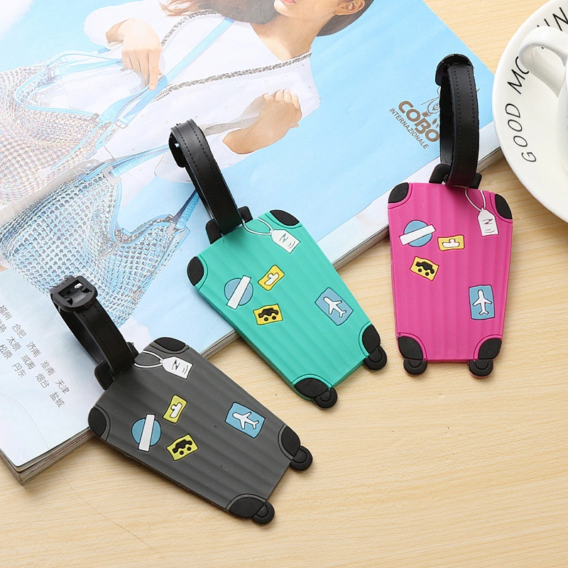 Creative Fashion Luggage Shape Soft PVC Custom Luggage Tag