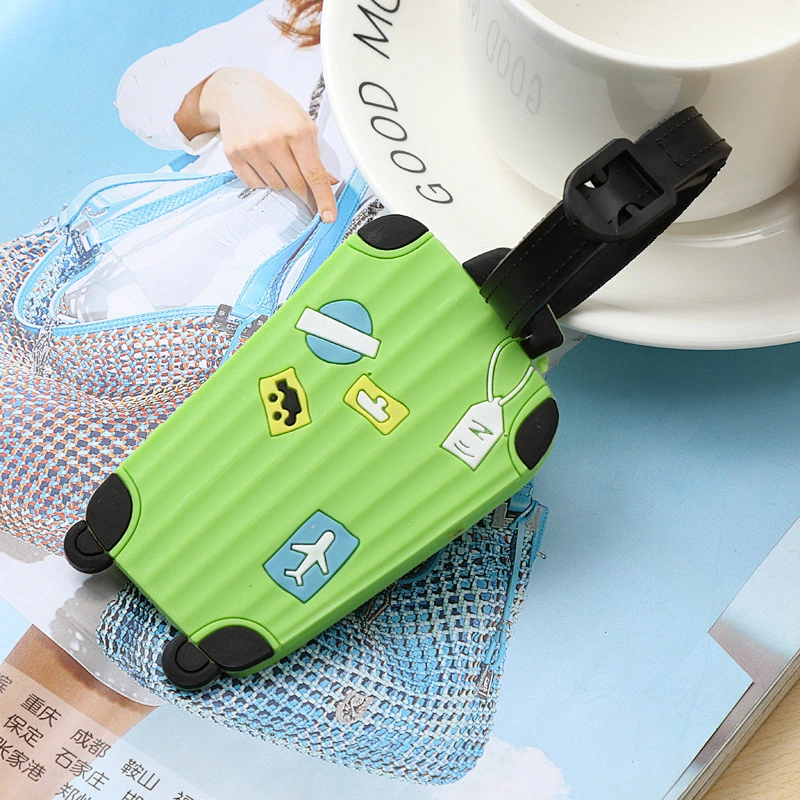 Creative Fashion Luggage Shape Soft PVC Custom Luggage Tag