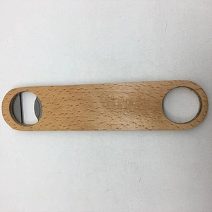 straight forward double sides wooden stainless steel beer bottle opener custom logo