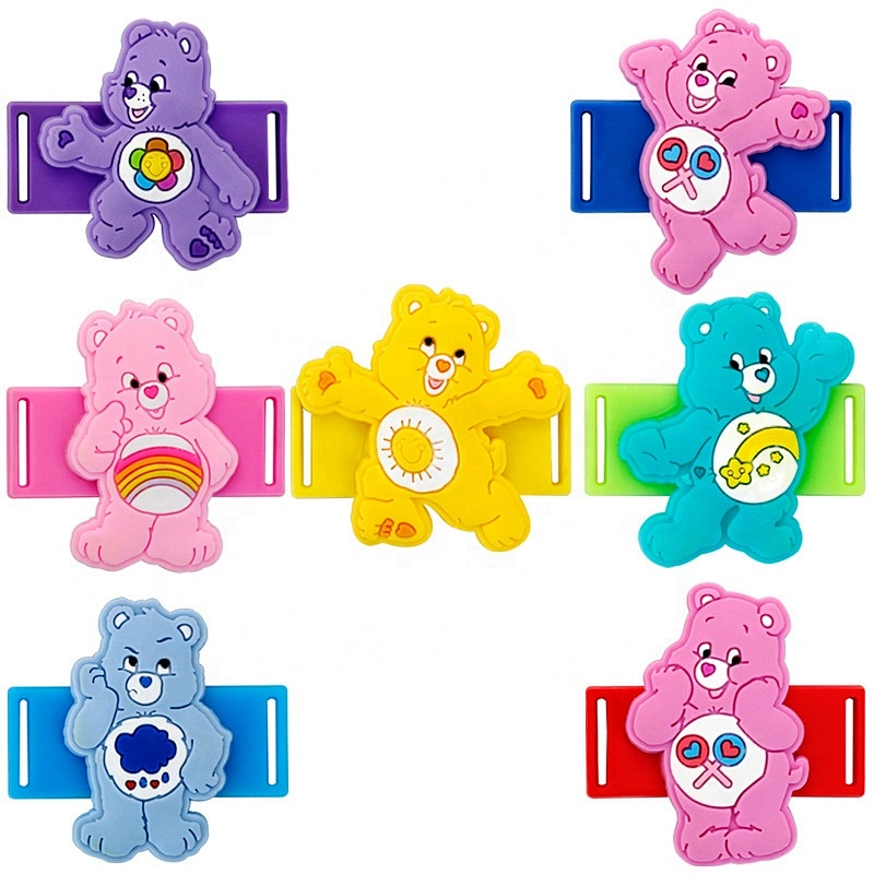 Soft rubber cute bear PVC shoes lace buckle patch