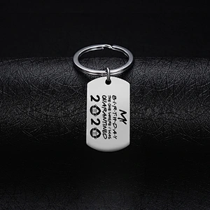 My Birthday the One Where l was Quarantined Stainless Steel Metal Keychain Pendant