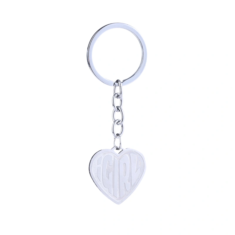 Heart Shape iGirl Stainless Steel Metal Keychain Pendant