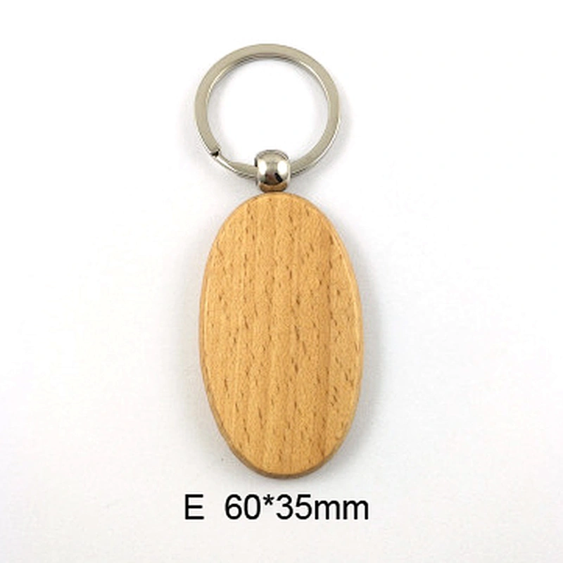 11 Different Shapes Wooden Keychain Custom Logo Keychain Wood
