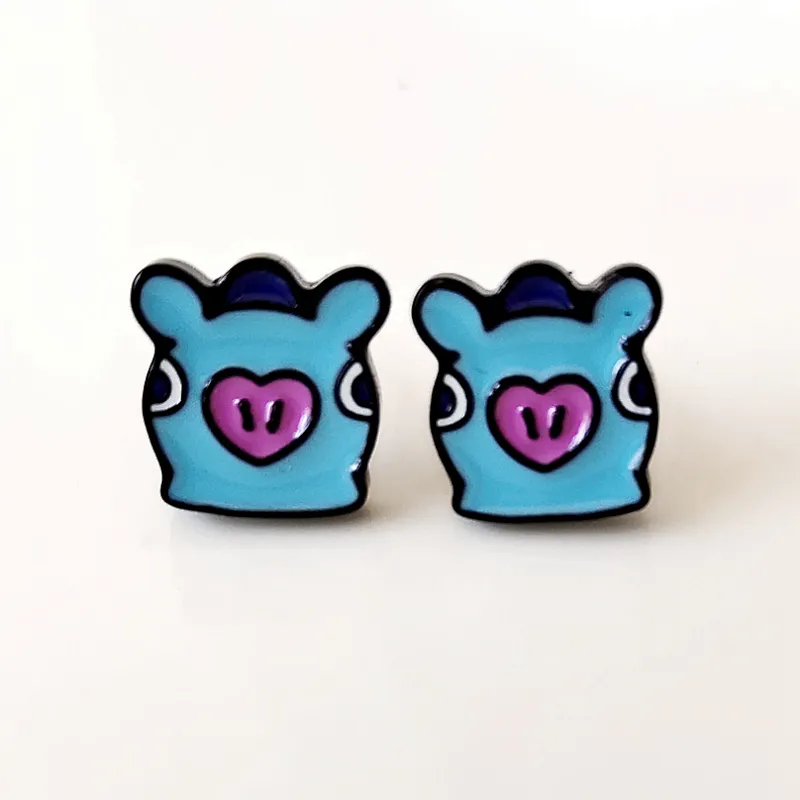 Hot sale BTS kpop enamel earring stud