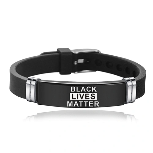 Black Lives Matter Stainless Steel Adjustable Bracelet I CAN'T BREATHE Power Men Bracelet