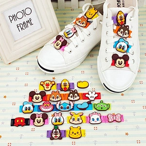 Cute cartoon sesame street bear cat rabbit totoro canvas shoe lace buckle pvc patches