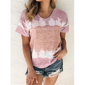 Hot Sell Loose Round Neck Short Sleeve Printed T-shirt for Women