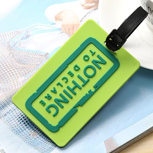 Embossed Letter Silicone Luggage Tags Fashion Soft PVC Luggage Tag