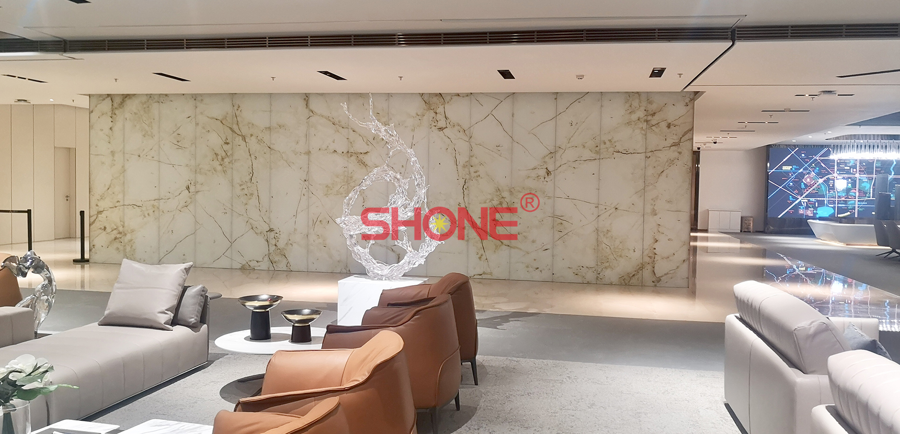 Commercial office lobby - LED wall tile - Shone Lighting