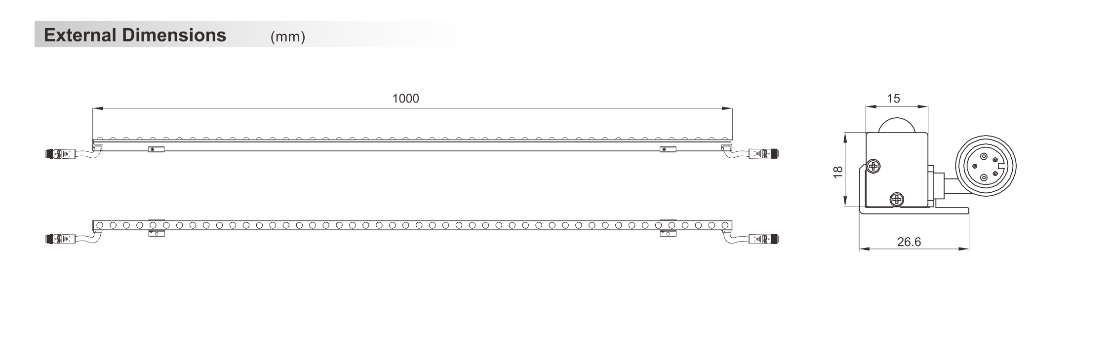 LED linear light 15x18x1000mm - Shone Lighting