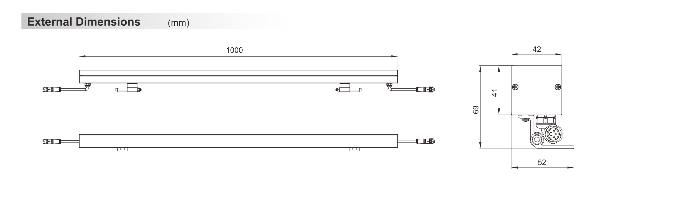 Wall Washer Light 42x41x1000mm - Shone Lighting