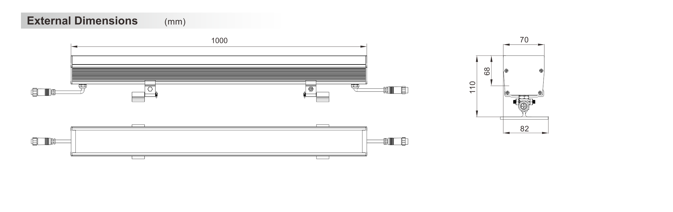 Wall Washer Light 70x68x1000mm - Shone Lighting