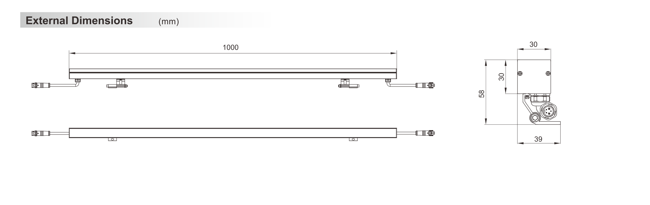 Wall Washer Light 30x30x1000mm - Shone Lighting