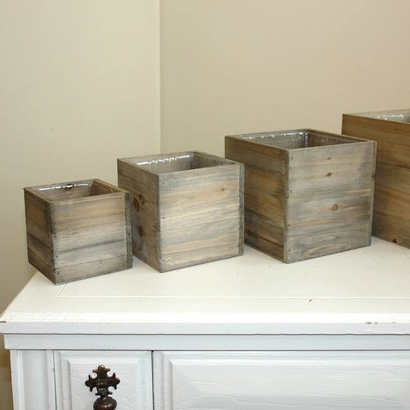 Wooden square flower pot 2020