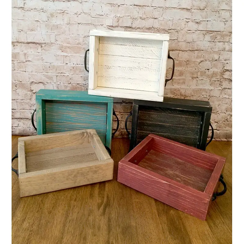 Rustic Wooden Serving Trays Wooden Trays For Decoration Wood Dinner Plate Tray Bread Wooden Tray Handle Wooden Tray Table