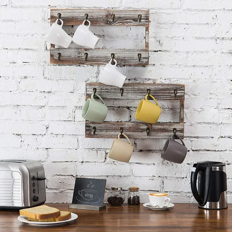Rustic wood floating wall shelves wood shelves for the kitchen wall home decor wall shelf