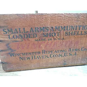 Rustic personalized customized wholesale big practical cheaper decoration  Vintage sturdy Wood Winchester Ammo Boxes  crates