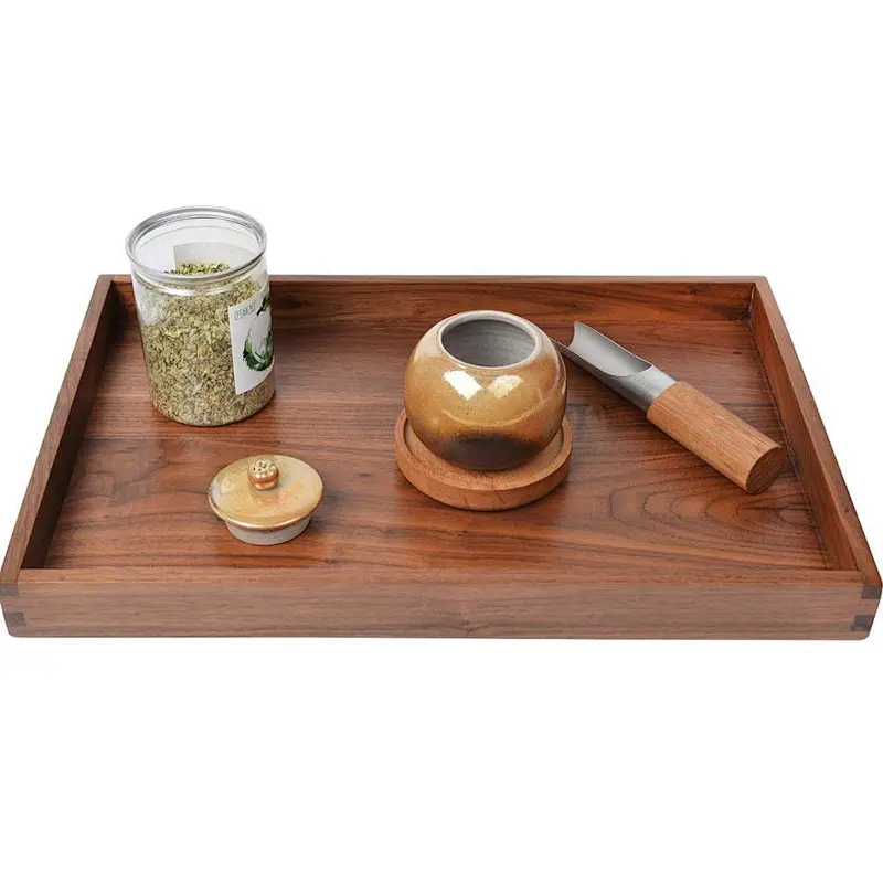 Rustic Style Wood Chalkboard3 Set Wooden Tray Ottoman Tray With Handles FSC Natural Handmade Black Serving Tray Vintage