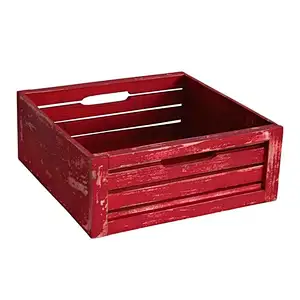 2019-Advertising crate, garden crate,Antique Red Slat Crate